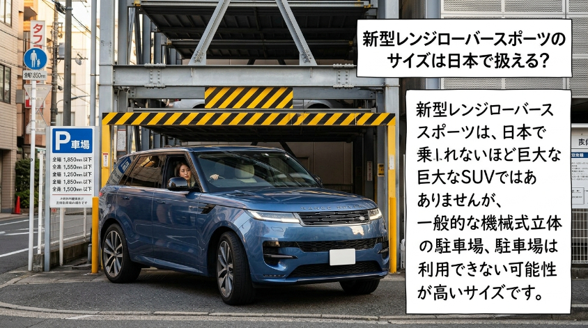 新型レンジローバースポーツのサイズは日本で扱える？