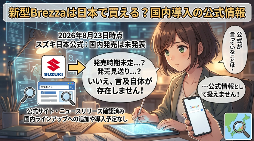 新型Brezzaは日本で買える? 国内導入の公式情報