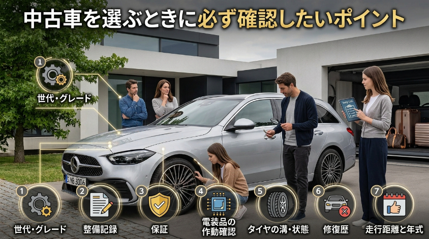 中古車を選ぶときに必ず確認したいポイント