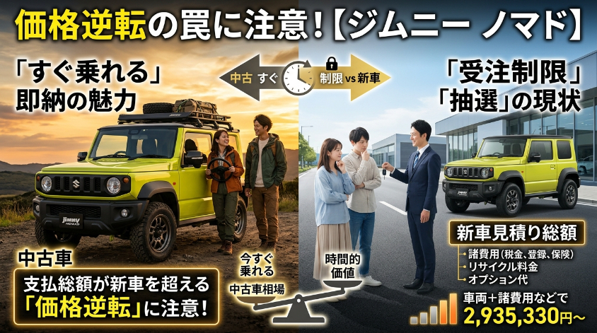 中古車と新車、どちらが得か【価格逆転の注意】