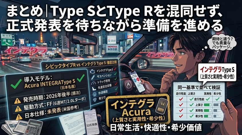 まとめ|Type SとType Rを混同せず、正式発表を待ちながら準備を進める