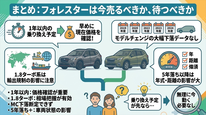 まとめ:フォレスターは今売るべきか、待つべきか