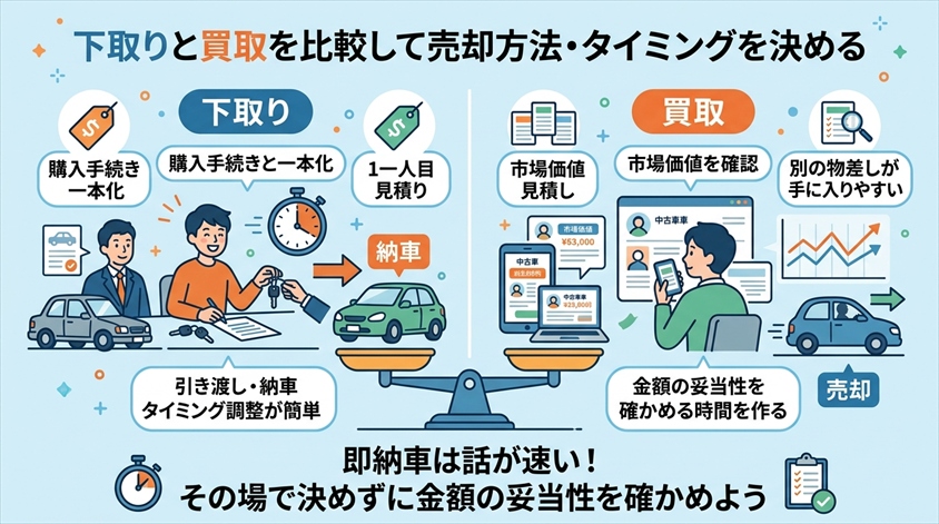 下取りと買取を比較して売却方法・タイミングを決める