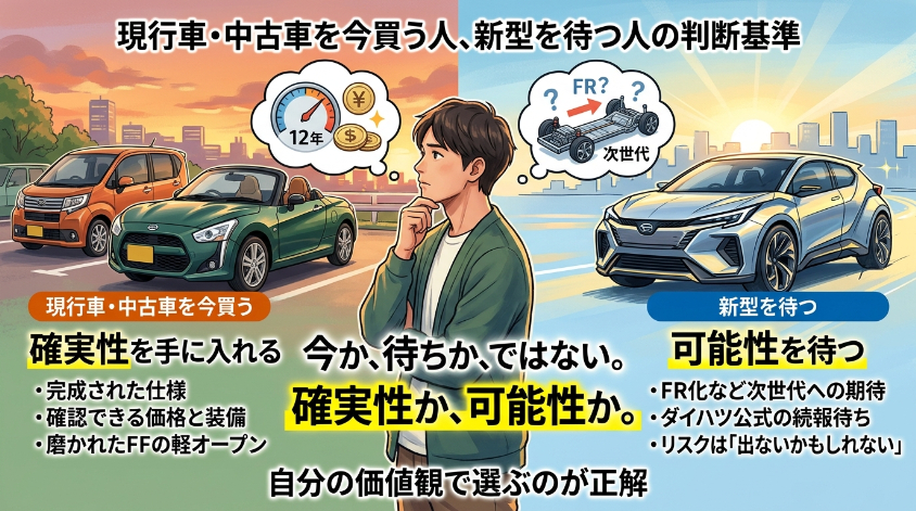 現行車・中古車を今買う人、新型を待つ人の判断基準