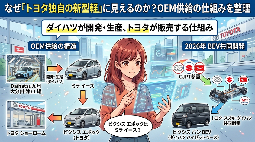 なぜ「トヨタ独自の新型軽」に見えるのか？OEM供給の仕組みを整理