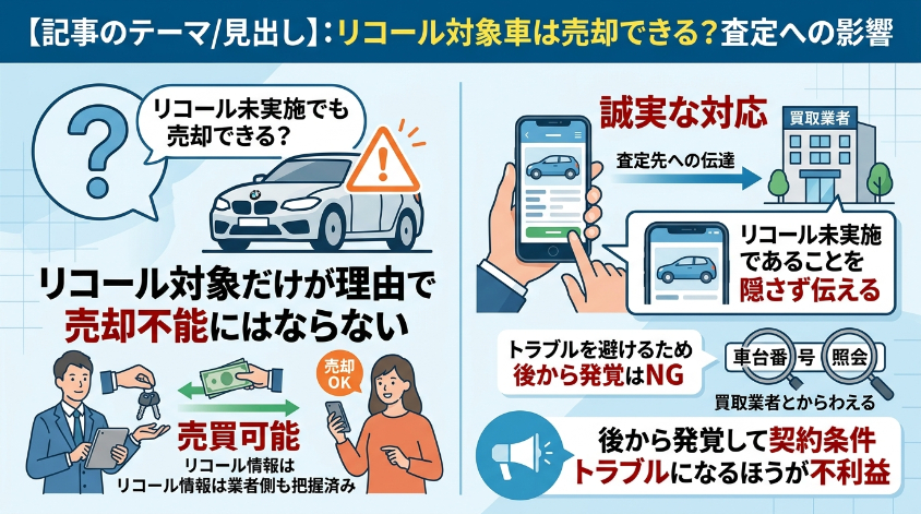 リコール対象車は売却できる？査定への影響