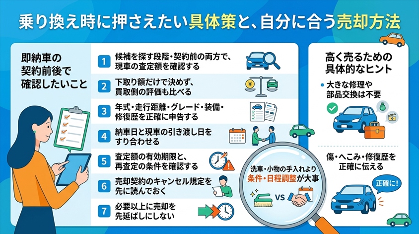 乗り換え時に押さえたい具体策と、自分に合う売却方法