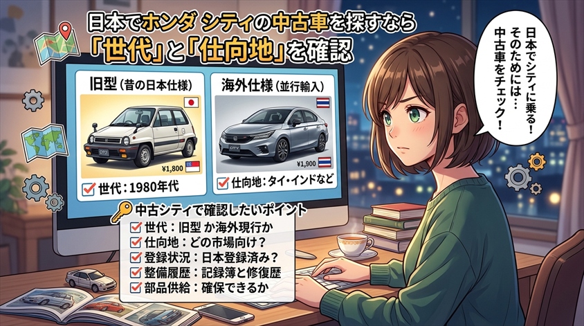 日本でホンダ シティの中古車を探すなら「世代」と「仕向地」を確認