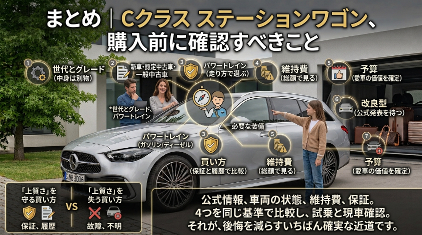 まとめ｜Cクラス ステーションワゴン、購入前に確認すべきこと