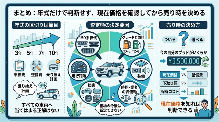 まとめ：年式だけで判断せず、現在価格を確認してから売り時を決める