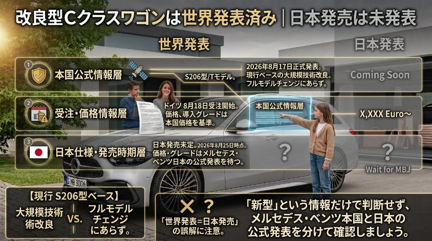 改良型Cクラスワゴンは世界発表済み｜日本発売は未発表