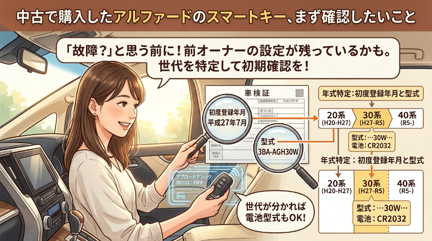中古で購入したアルファードのスマートキー、まず確認したいこと