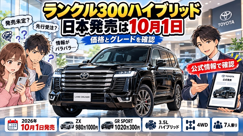 ランクル300ハイブリッド日本発売は10月1日|価格とグレードを確認