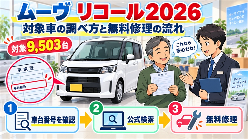 ムーヴ リコール2026 対象車の調べ方と無料修理の流れ