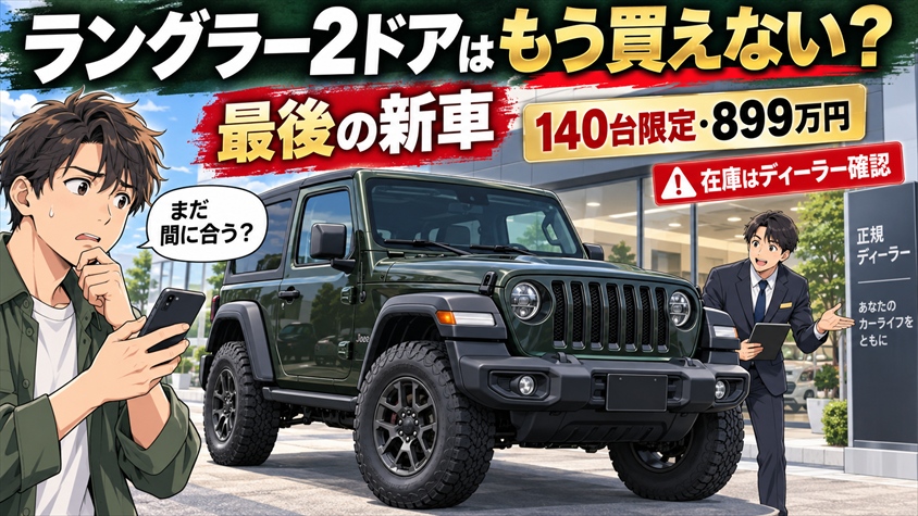 ラングラー2ドアはもう買えない?最後の新車と中古車の選び方を整理