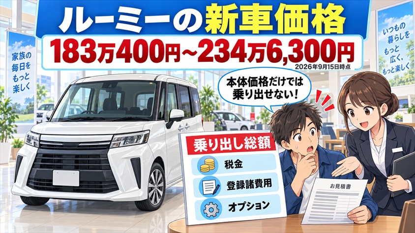 トヨタ ルーミーの値段は183万400円から|新車価格表【2026年】