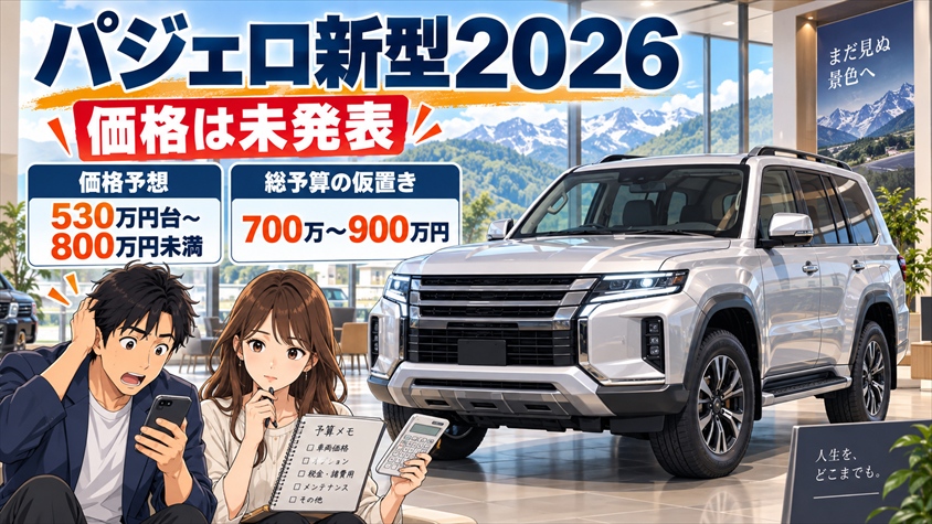 パジェロ新型2026の価格は未発表|予想額と購入予算