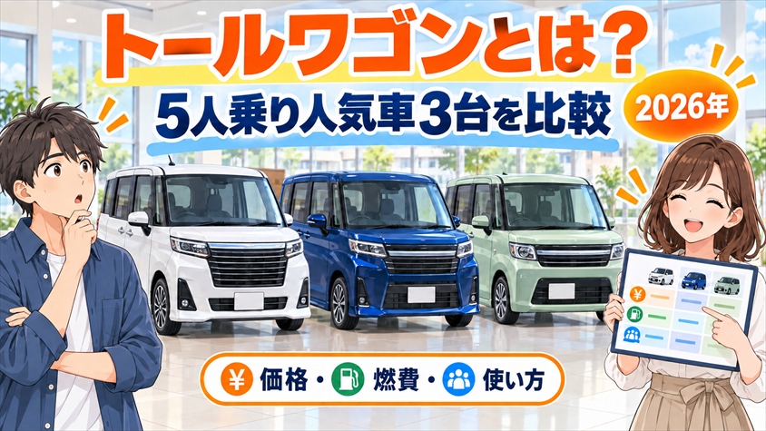 トールワゴンとは?5人乗り人気車3台を比較【2026年】
