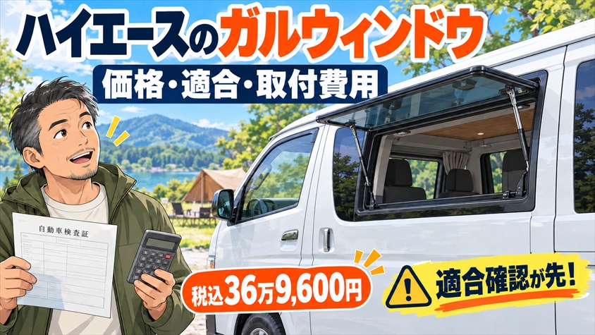 ハイエースのガルウィンドウとは?価格・適合・取付費用