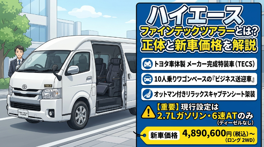 ハイエース ファインテックツアラーとは?正体と新車価格を解説