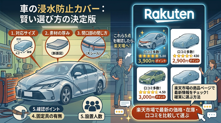 まとめ｜車の浸水防止カバーは楽天市場で比較して選ぼう