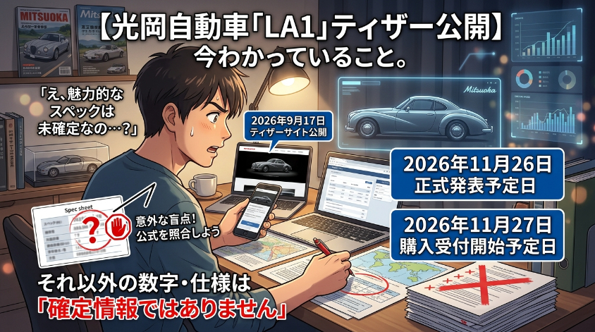 光岡自動車「LA1」ティザー公開で今わかっていること