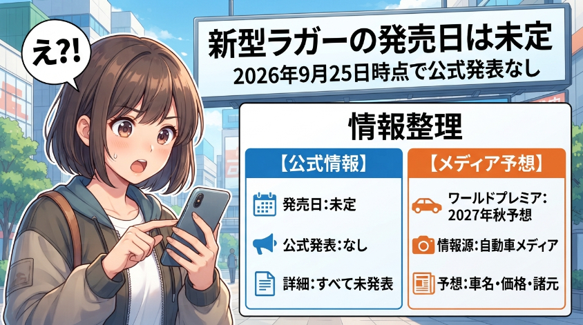 新型ラガーの発売日は未定|2026年9月25日時点で公式発表なし