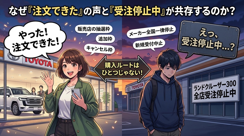 なぜ「注文できた」という声と「受注停止中」が同時に存在するのか