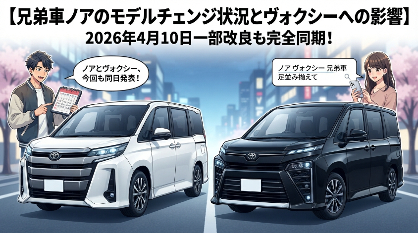 兄弟車ノアのモデルチェンジ状況とヴォクシーへの影響