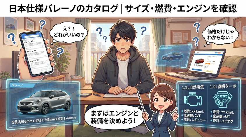 日本仕様バレーノのカタログ｜サイズ・燃費・エンジンを確認