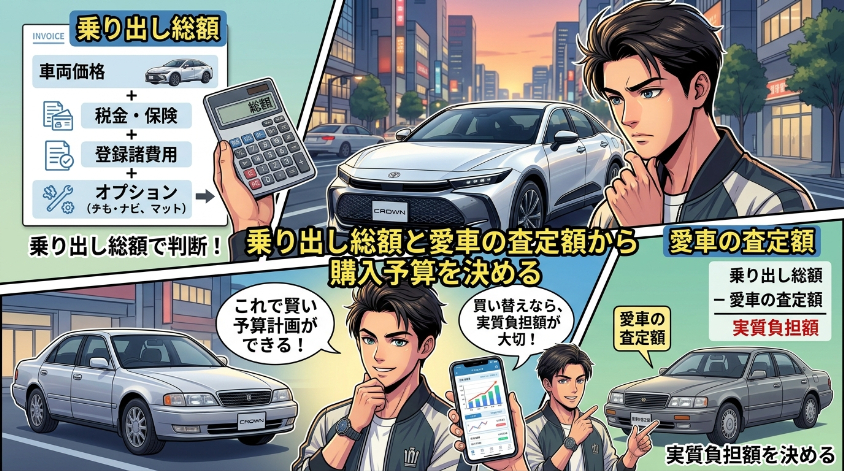 乗り出し総額と愛車の査定額から購入予算を決める