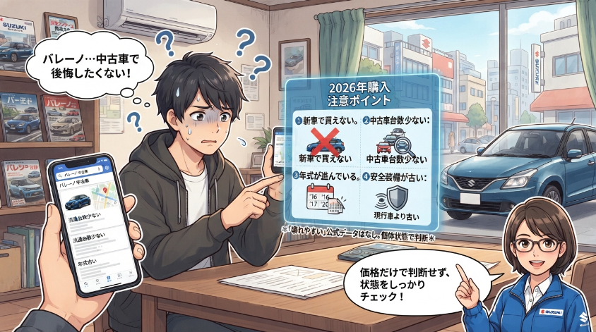スズキ バレーノの欠点は？中古車で後悔しない確認ポイント