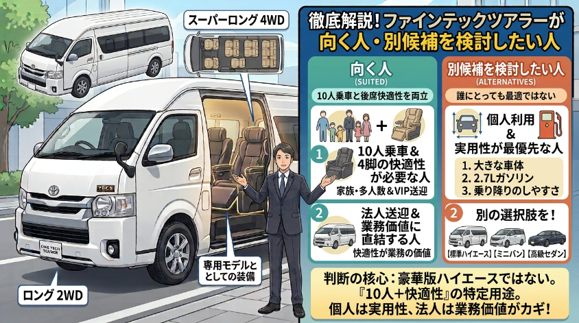 まとめ|ファインテックツアラーが向く人・別候補を検討したい人