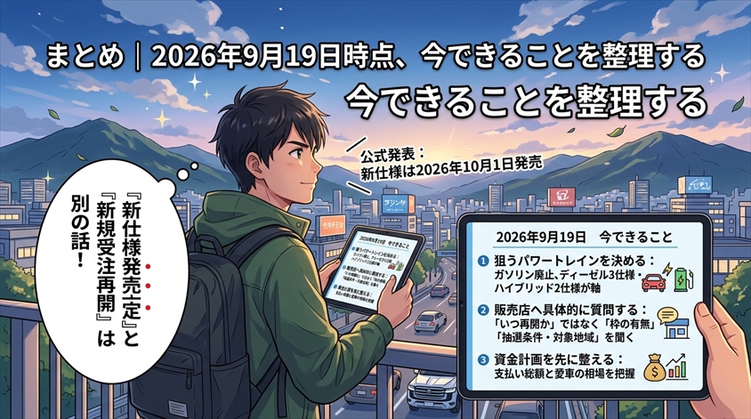 まとめ｜2026年9月19日時点で、今できることを整理する