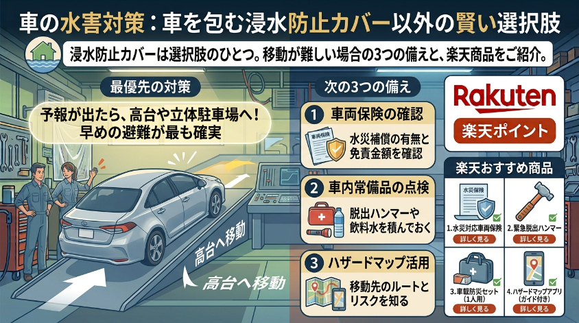 車を包む浸水防止カバー以外の選択肢