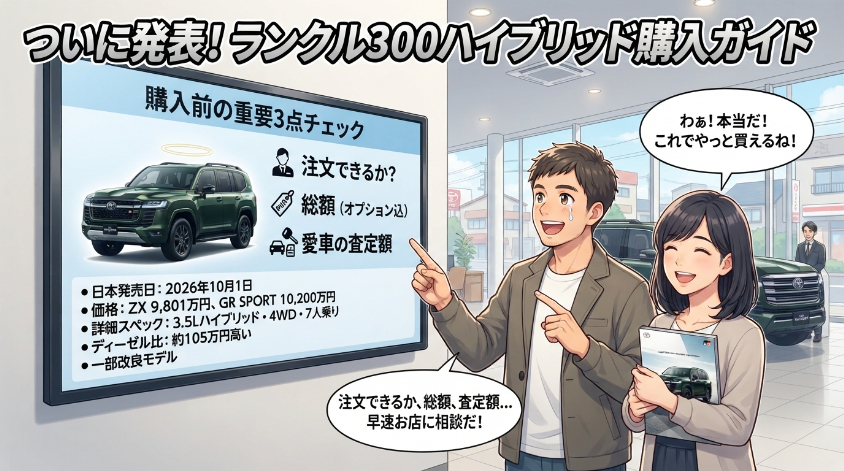 ランクル300ハイブリッド購入前は「注文できるか・総額・査定額」を確認