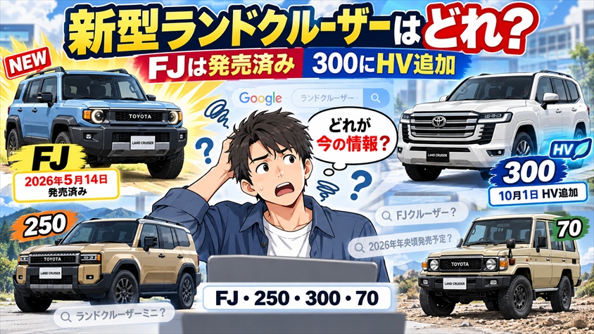 トヨタ 新型 ランドクルーザーはどれ?FJは発売済み、300にHVが追加