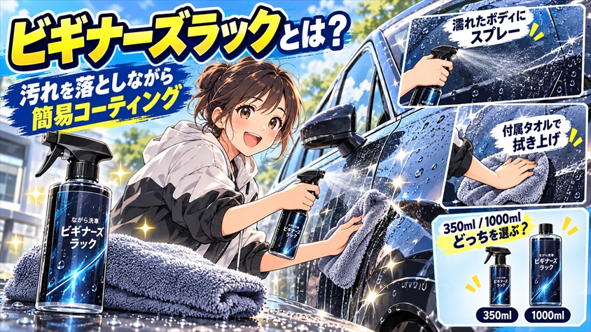 ながら洗車ビギナーズラックとは？使い方と350ml・1000mlの選び方