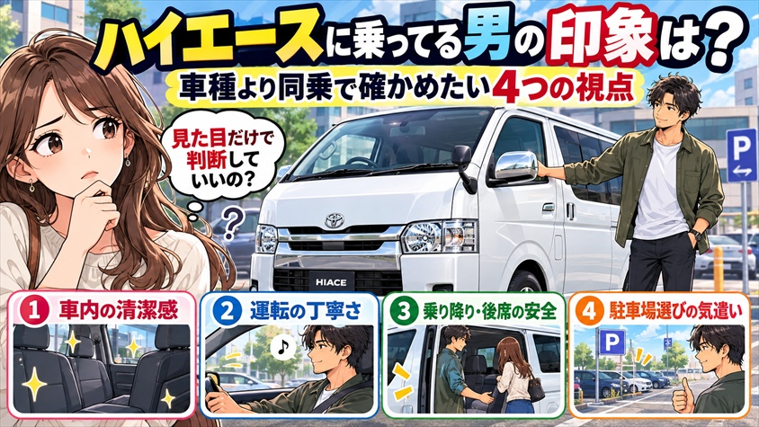 ハイエースに乗ってる男の印象は?車種より同乗で確かめたい4つの視点