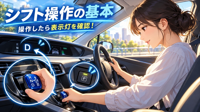 プリウスのシフトレバーの使い方｜操作・表示灯・Pボタンの基本
