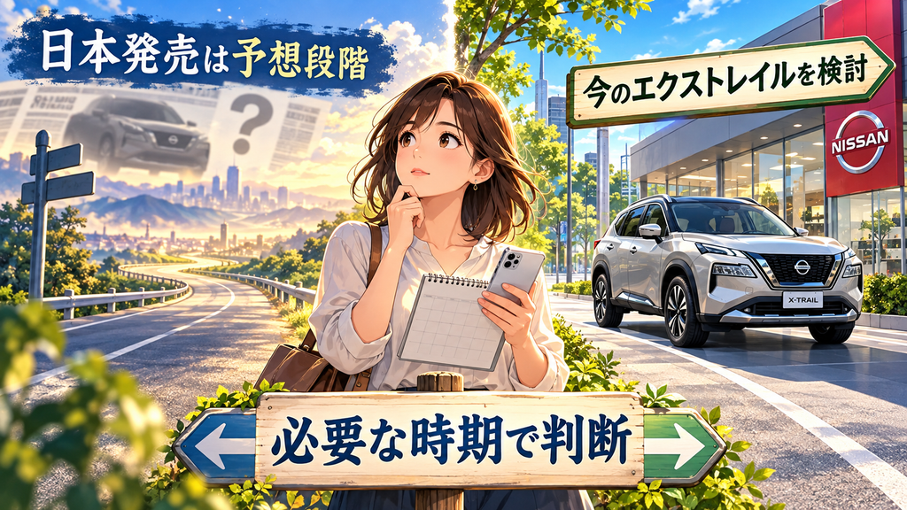 報道の時期予想を仕分けて、待つか今のエクストレイルにするかを決める