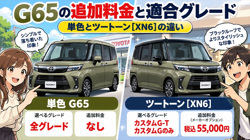 G65の追加料金と適合グレード｜単色とツートーン［XN6］の違い