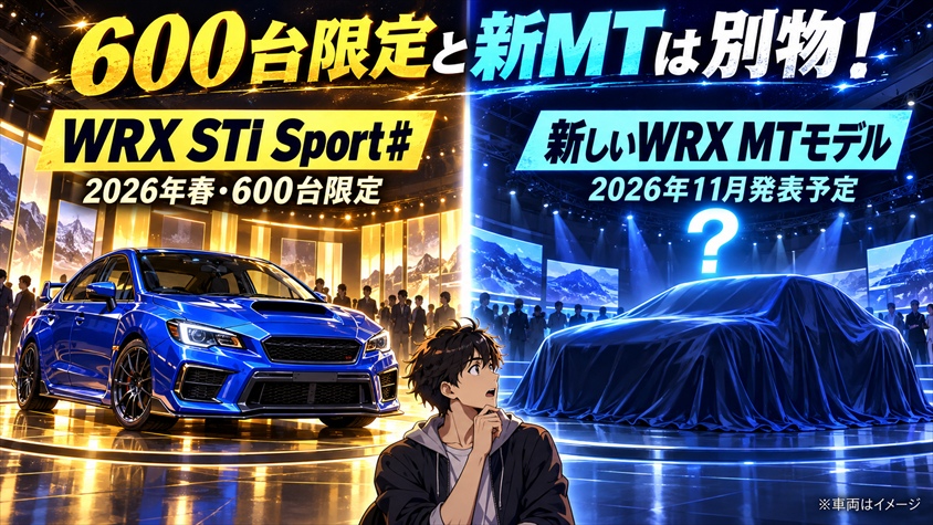 600台限定「WRX STI Sport♯」と新しいMTモデルは別物