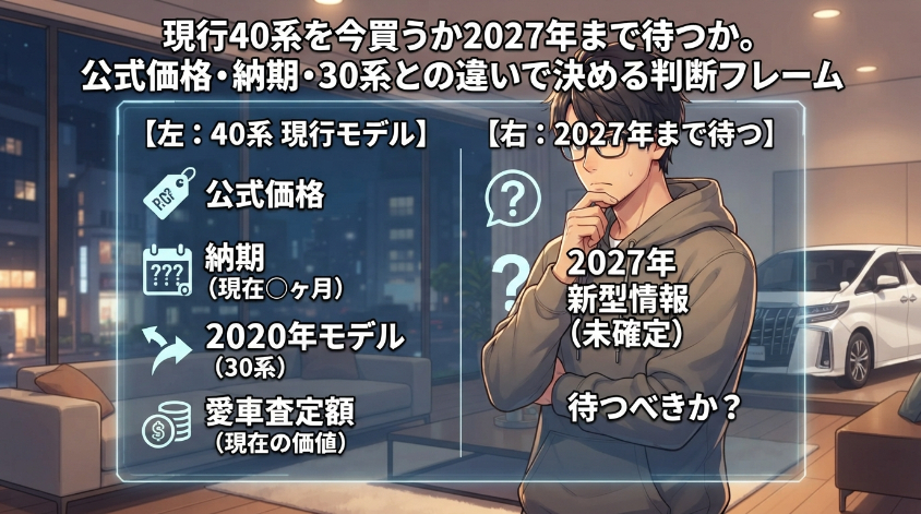現行40系を今買うか2027年まで待つか。公式価格・納期・30系との違いで決める判断フレーム