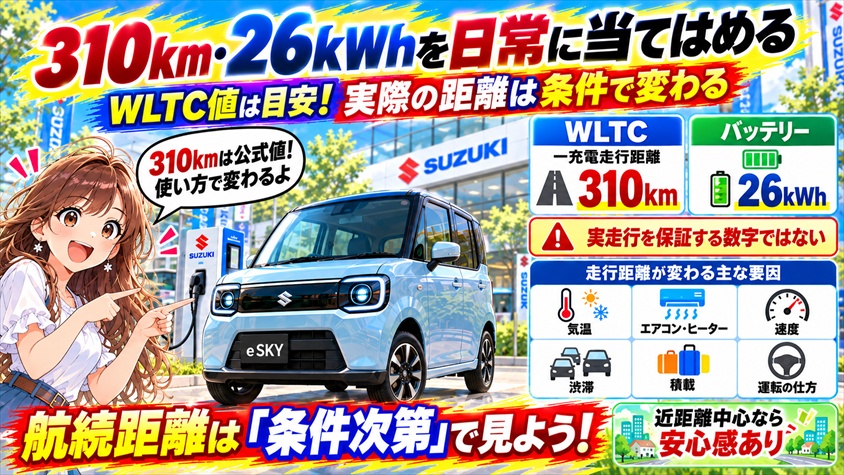 310km・26kWhを日常に当てはめる｜モード別電費で読み替えた現実的な見方