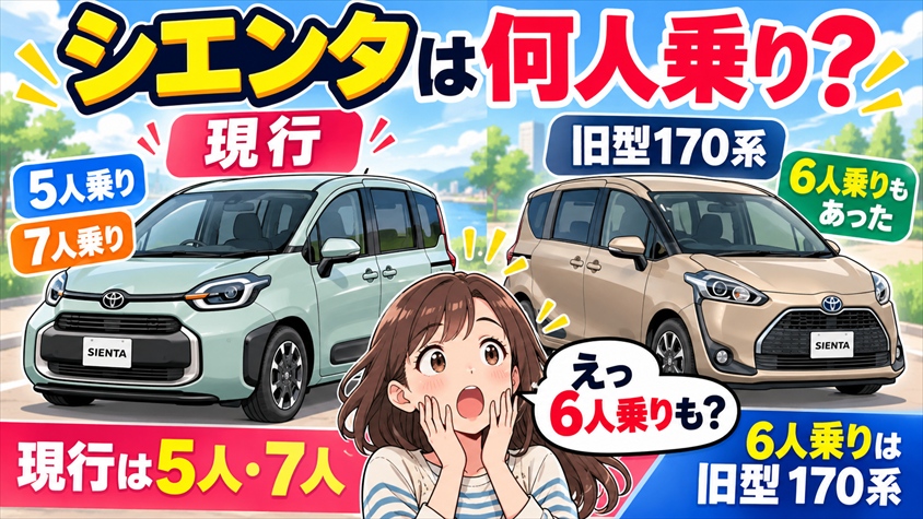 シエンタは何人乗り？現行は5人・7人、6人乗りは旧型170系にあった