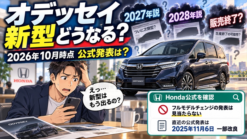 オデッセイ フルモデルチェンジ最新情報｜2026年10月時点の公式発表は？
