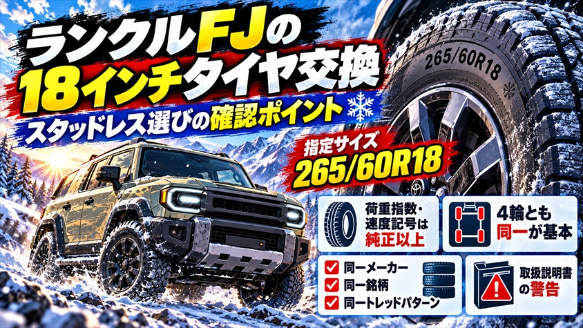 ランクルFJの18インチタイヤ交換とスタッドレス選びの確認ポイント