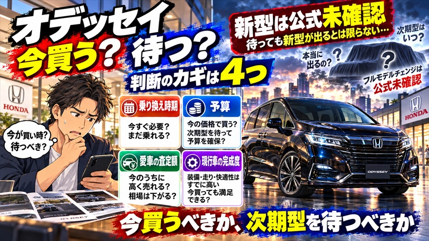現行オデッセイは今買うべきか、次期型を待つべきか