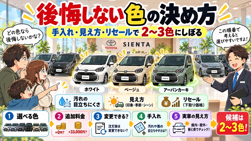 後悔しない色の決め方|手入れ・見え方・リセールを比べて2〜3色に絞る